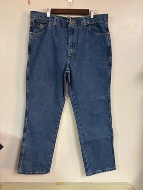 Wrangler Mens George Strait Blue Denim Jeans Slim Fit 38x30